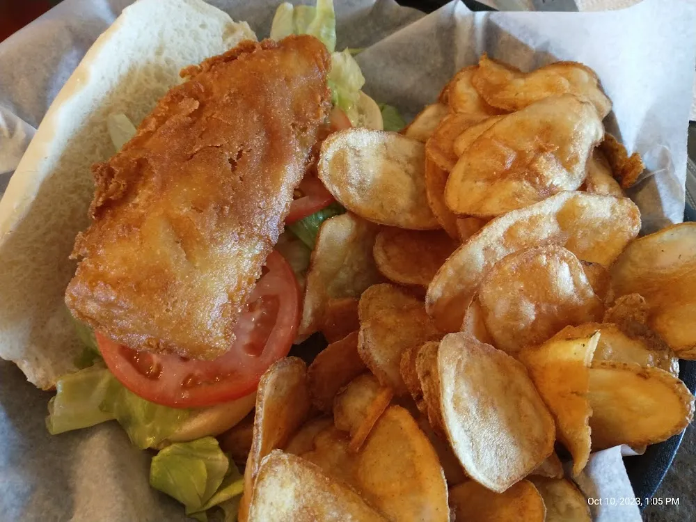 Fried Cod Sandwich with Homemade Chips